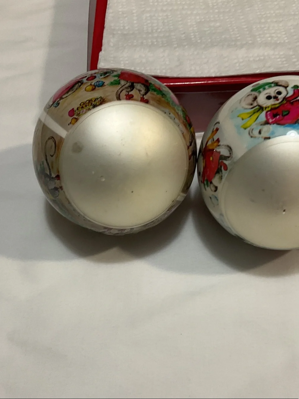 Vintage Mouse Holiday Glass Ornaments — Set of 3